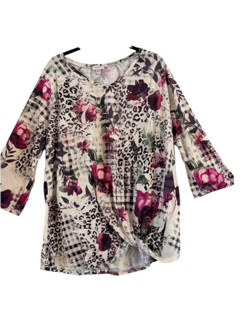 Avenue Multicolor Floral and Animal Print Blouse Size 14/16